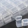 Pochettes à bijoux F19D Gem Organizer Clear Bead Container 28 Compartiments Boîte de rangement amovible pour la fabrication artisanale