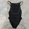 Rhinestone List Kobiety Stroje Kąpielowe Czarny Jednoczęściowy Strój Kąpielowy Sexy Backless Krzyż Projekt Strój Kąpielowy Usztywniane Odpinane Stroje Kąpielowe