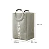 Organization Aluminum Handle Linen Laundry Basket Toys Sundries Storage Bag Bathroom Dirty Clothes Bag Foldable Washing Bin Storage Basket