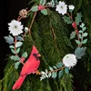 Декоративные цветы красная птица железное венок орнамент металлический деревенский настенный декор входной дверь.