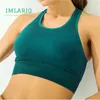 Vêtements de gymnastique Oeillet tricoté Fitness Soutien-gorge Energy Yoga sans couture Midriff Crop Top Push Up Entraînement Activewear Wirefree Stretchy Sports Bralette