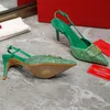2023 cristal chaussures à talons hauts talons chaussures de mariage sandales haut de gamme Cendrillon mariée strass perle mode féminine grande taille petite taille 35-40 -462
