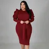 Casual klänningar svart färg höftlyft bodycon kväll 4xl plus size kvinnors sehe mode midi robess kvinnor elegant för