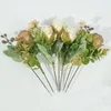 Dekoratif Çiçekler İpek Yapay Güller Buket Düğün Masa Partisi Vazolar Oda Ev Dekorasyonu Sahte Çiçek Düzenleme Toplu