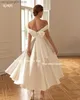 Sukienki imprezowe solidne białe dziobowe sukienki ślubne z ramią