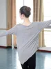 Sahne Giyim Modern Dans Giysileri Uygulama Hizmeti Yedi Parçalı Kısa Kollu Yuvarlak Boyun Gevşek Gömlek Yüksek Kaliteli Bale Yoga T-Shirt