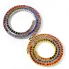 Choker Gorgeous Round Multicolor Tennis CZ Crystal Necklace And Bracelet Women Engagement Party Costume Jewelry Sets