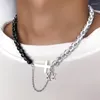 Chaînes Punk Noir Perlé Croix Collier Pour Femmes Hommes Argent Couleur Étoiles De David Charmes Pendentif Goth Bijoux Cadeaux