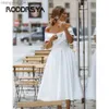 Платья для вечеринок Roddrsya Короткие атласные свадебные платья A-Line Cross Bridal Hown Simple Vintage Trace Up Tea Tea Tea