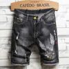 Мужские шорты летние мужские шорты джинсы джинсы колена разорванные отверстия китайский стиль в стиле вышивка орла в джинсовые шорты мужские пять баллов T230502