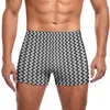 Maillots de bain pour hommes pied-de-poule avec chiens maillots de bain noir et blanc M Design tendance piscine boxeurs de bain Push Up Stay-in-Shape Man