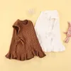 Pullover Baby Girl Fashion Bow Solid Sweater Vest 6m-3y Enfant pour enfant en bas âge printemps