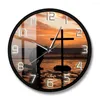 Wall Clocks Godly Man Kneeling Pray At Cross Religious Clock Pastor Precher Spiritual Faith Home Decor Prayer Silent Swept Watch