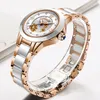 Orologi da polso SUNKTA Luxury Crystal Watch Donna Impermeabile Cinturino in acciaio oro rosa Orologi da polso da donna Top Brand Orologio da polso Relogio