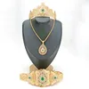 Necklace Earrings Set Algerian Wedding Jewelry Bridal Tiara Dress Metal Belt Crystal Pendant Combination Women's Gift