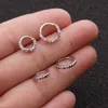 Copper Inlaid Cubic Zircon Ear Bone Rings Nose Ring Earbone Ring Dual Purpose Huggei Hoop Earrings 20g Colorful Tennis Puncture Piercing Body Jewelry Shiny Cz Stone