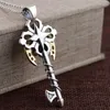 Kolye Kolyeleri Retro Punk Gotik Stil Metal Kafatası Anahtar Kolye Erkekler için Dökme Kaya Partisi Biker Jewelrypendent