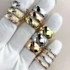 Designer Women Ring Mens Band Rings Luxury Jewelry Rombic Lattice Diamond Gold Silver Rose Gold 13 Color