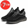 Men Fashion Sneakers Comfortabele ademende lift schoenen Hoogte Verhoog schoenen langer schoenen Leisure Mesh Tall Insole 7cm