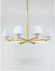 Chandeliers Modern Golden Wrought Iron Chandelier Copper E27 Glass LED Lamp 6/8 Heads For Parlor Restaurant Home Suspension G837