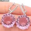 Dangle żyrandol 35x20 mm duży europejski design runda 16G 20 mm kunzite cZ kobiety randki srebrne kolczyki wisiorek 230428