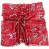 Scarves Korean Style Autumn Winter Sweet Fresh Plum Printed Polyester Scarf Blossom Keffiyeh Headscarf Flower Coif Hijab YR125