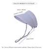 Sombreros de ala anchos Color de caramelo simple Caballa superior vacía para mujeres Luz plegable Summer Sol Sol Sport Outdoor Sport Anti-UV 13cm Gran playa