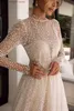 Party Dresses Sevintage Glitter prickade tyll bröllopsklänningar enkla ärmar Boho High Neck Bridal Gown 2021 Princess Bride Wedding Clowns T230502