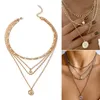 Ketten Damen Anhänger Halsketten Schlüsselbein Kette Halskette Schmuck Geschenk Einstellbar Gut aussehender Chocker Mehrschichtig SEC88