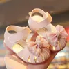 Sandals Summer Baby Girls Sandals Bowtie Fashion Pink Princess Toddler Shoes Soft Sole Baby Shoes Years enfant fille