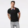 Men's T Shirts LUCLESAM Men's Lapel Color Contrast Screw Collar T-shirt Short Sleeved Polo Shirt Summer Fashion Casual Large Size