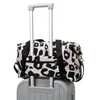 Duffel Väskor 2023 Fashionabla Travel Duffle Women Leopard Big Nylon Tote Fitness Gym Ladies Weekend Handväskor Våt och torr separering