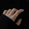 Cluster Rings 925 Sterling Silver Jewelry Plated Gold for Women Fine Gift Artistic Accessories Autentic Justerable Vintage Party