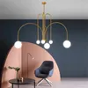 Kronleuchter Moderne Designer Glaskugel Kronleuchter Beleuchtung für Wohnzimmer/Schlafzimmer/Büro Nordice Hängeleuchte Vintage LED Leuchte