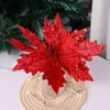 Flores decorativas Artificial Christmas Glitsing Glitter Glitter Fake Tree Ornament for Home Decoration