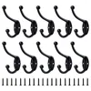 Hooks 5-piece Black Antique Hook Kitchen Bathroom Cabinet Furniture Hardware Decoration Fitting Room Accessories Including Screws