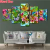 Punti farfalle fiori ricami diamanti ricami multipanel dipinto a trapano rotondo completo 3d a croce a mosaico diamante dipinto 5 pezzi SE