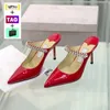 Luxury bing baily wedding dress shoes Women London High Heels Womens Crystal Strap Pumps Designer Lady Patent Suede Heel Sandals With Box Classic Ladies shoes Sandal