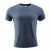 LL Designer Losse korte mouw heren loopsnelheid droge kleding Crewneck t-shirt zweet-absorberen ademende fitness sport casual top