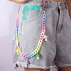 Keychains 2023 Cute Candy Color Acrylic Resin Pants Keychain Colorful Mushroom Pendant Jeans Pant Chain For Women Hip Hop Jewelry