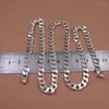 Chaînes véritable chaîne en argent sterling pur S925 Lucky5.5mm Collier à maillons cubains Miami 55cm