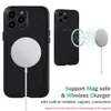 Klasyczny PU skórzany magnetyczny All-Inclusive Magsafe Case Anti-Lalal Ochronne tylne okładkę dla iPhone'a 14 Pro Max plus 13 12