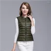 Hunting Jackets Autumn Winter Women Lightweight Thick Thermal White Duck Down Vests Female Outdoor Hiking Camping Waistcoats