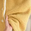 Roupa de sono feminina Inverno Bathrobe lã de banheira sólida Manga longa com capuz para mulheres quentes roupas caseiras bolsos grossos