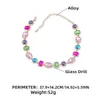 Choker Luxury Multicolors Rhinestone Gems Halsbandsmycken för kvinnor Trendiga mode Kort uttalande