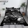 Set Pink Heart Skull Bed Sheet Set 3D Printed Polyester Black Bed Flat Sheet With Pudow Case 2/3st Bed Linen King Queen Custom Size