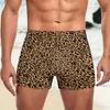 Mäns badkläder klassiska leopard simningstammar trendig djurtryck mode vistelse i form badboxare tränar stor storlek män baddräkt