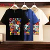 Toppar Nya 2022 Summer Plus Size Tops för kvinnor stor t -shirt kort ärm lös svart tecknad bomullstryck tshirt 3xl 4xl 5xl 6xl 7xl