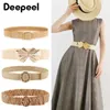 その他のファッションアクセサリーDeepeel 5cm Woven Wide Belt Bohemian Style Womem's Elastic Waistband for Summer Beach Dress Decor Cummerbund Decor Accessories J230502