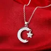 Pendant Necklaces N859 Silver Color Moon Star Necklace With Zircon Woman Fashion Jewelry Christmas Gift Design